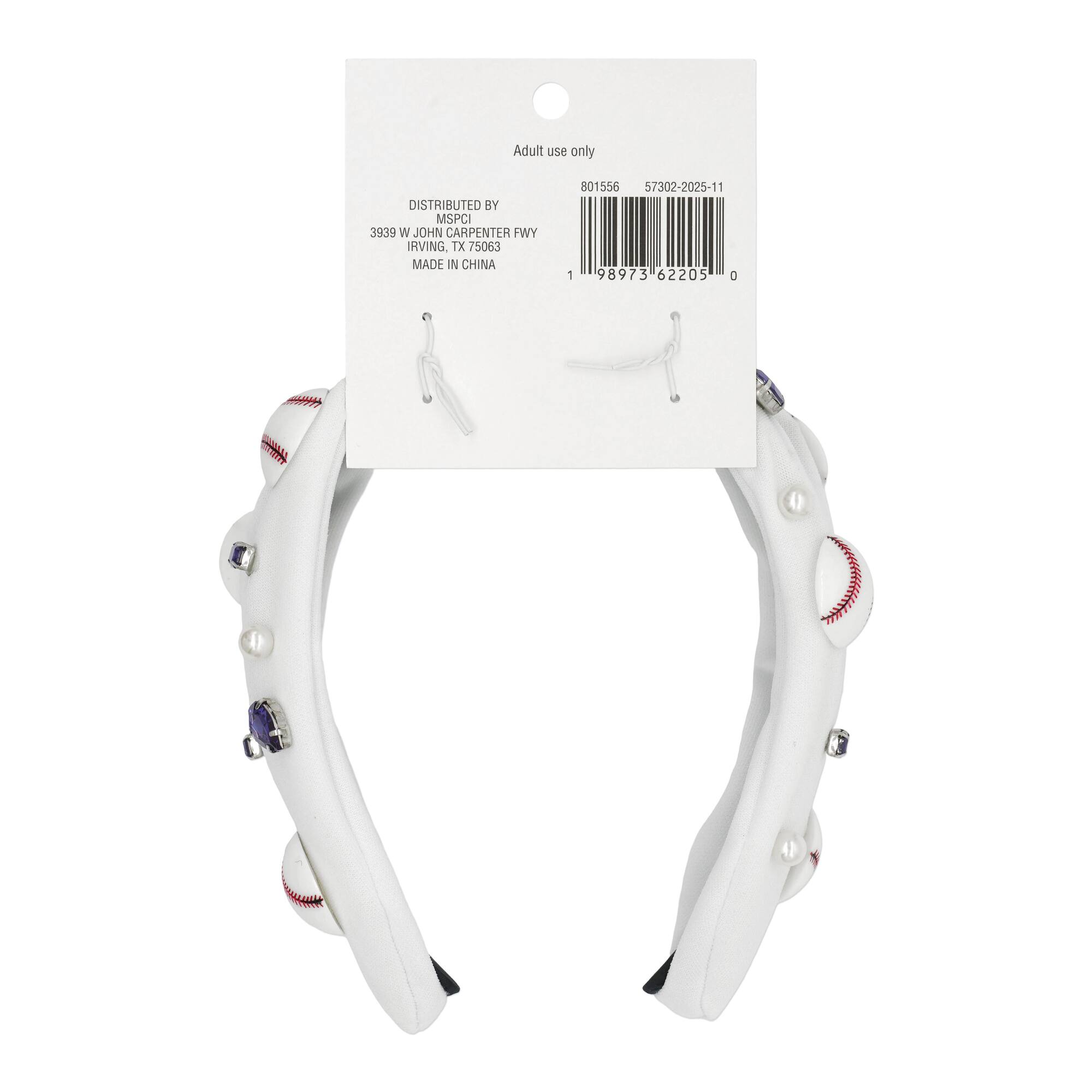 White & Red Baseball Headband by Celebrate It™